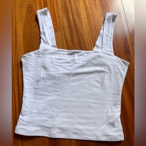 A&F soft collection crop white tank top